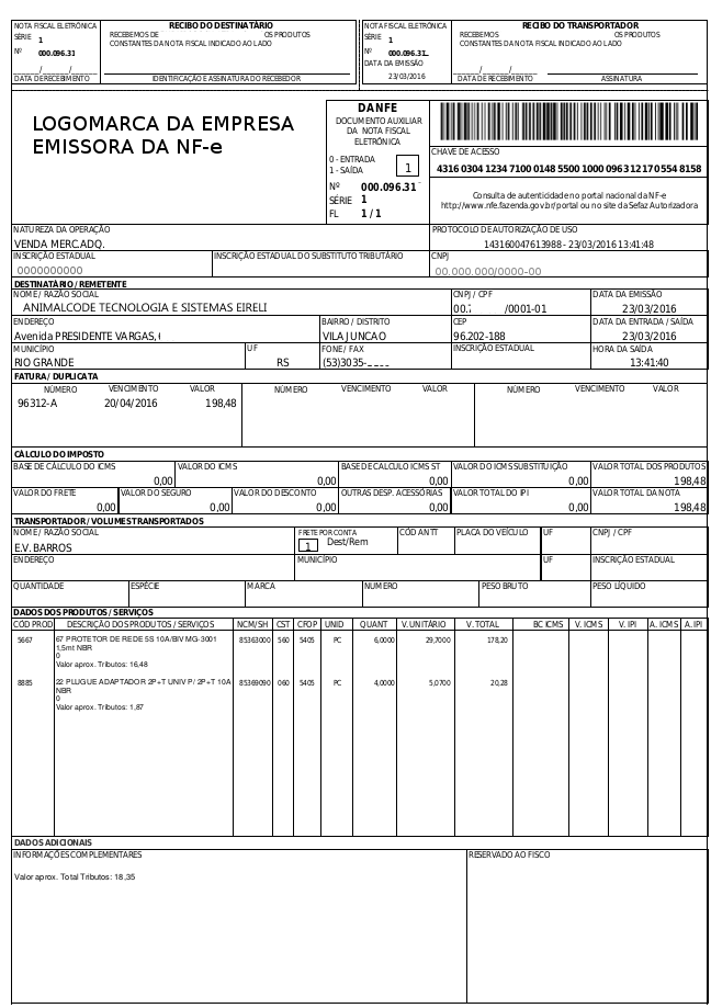 API para emissão de Nota fiscal eletrônica